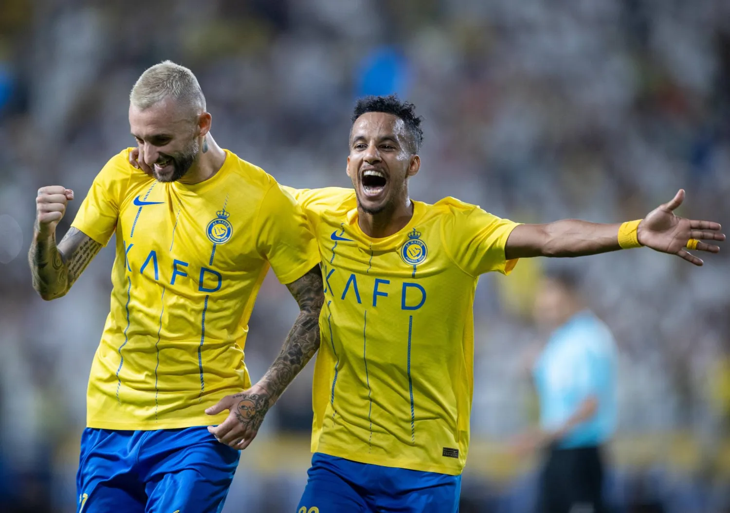 بروزوفيتش يحتفل بهدفه في المباراة (تصوير: سعد العنزي)