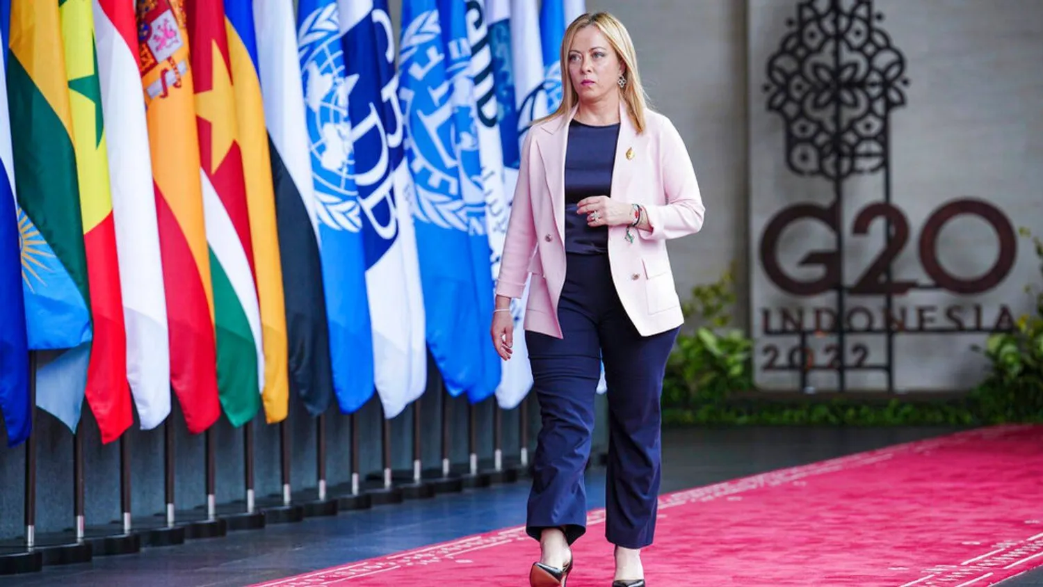 ميلوني في قمة مجموعة العشرين في بالي (أ.ب)