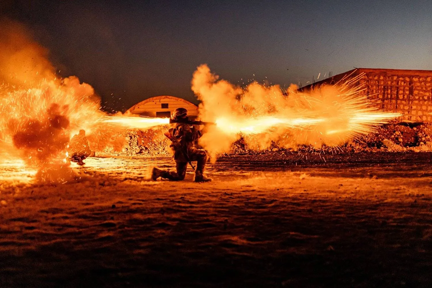 A fighter is seen during a drill in Idlib, Syria. (DPA)
