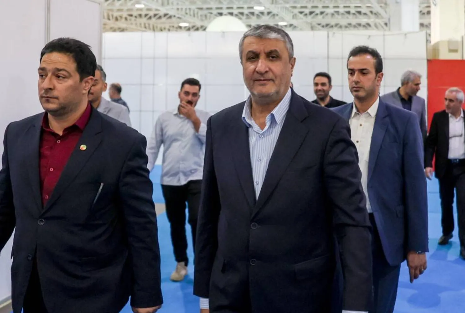 رئيس المنظمة الإيرانية للطاقة الذرية محمد إسلامي في طهران اليوم (أرنا)