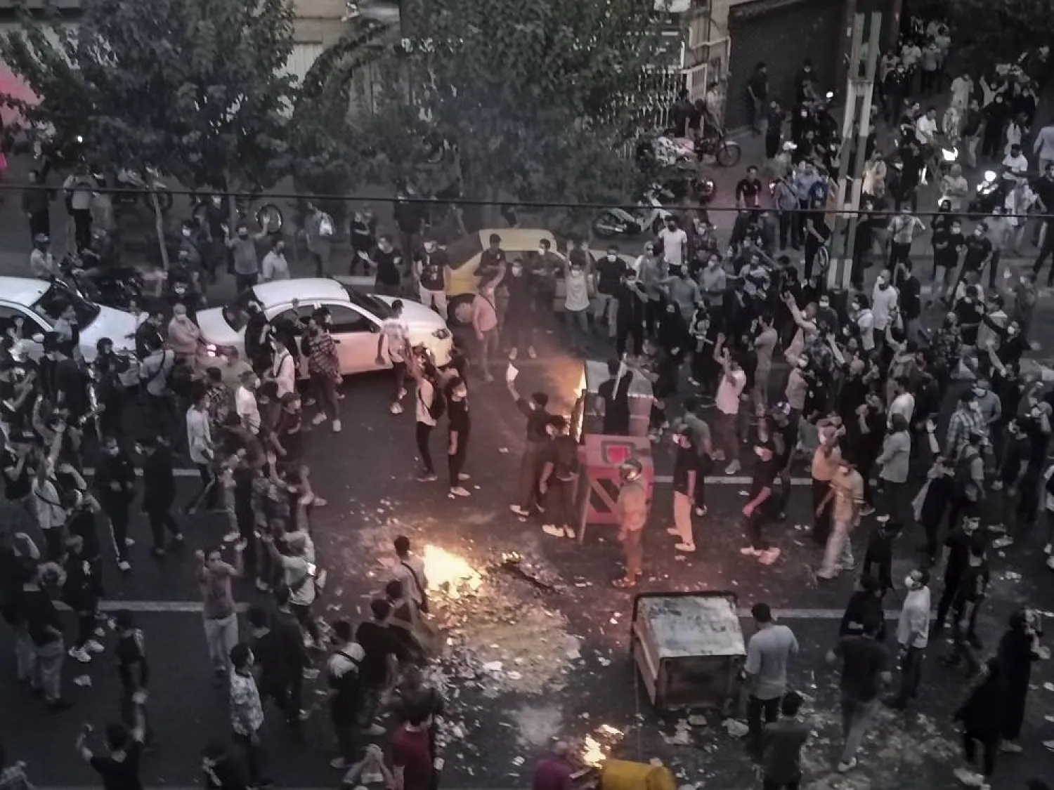 Iranians protest a 22-year-old woman Mahsa Amini's death after she was detained by the morality police, in Tehran, Sept. 20, 2022, in this photo taken by an individual not employed by the Associated Press and obtained by the AP outside Iran. (AP)