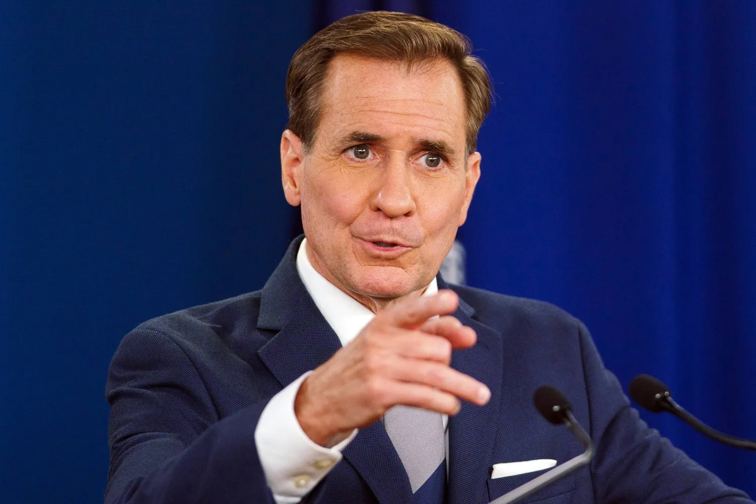 منسق الاتصالات الاستراتيجية في البيت الأبيض جون كيربي (إ.ب.أ)