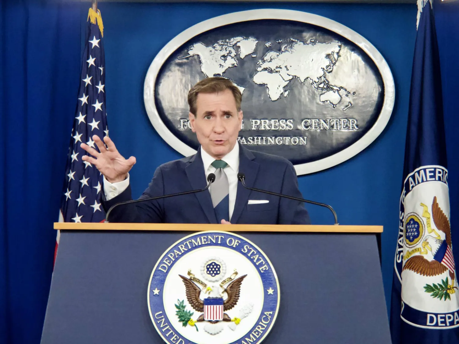 منسق الاتصالات الاستراتيجية بالبيت الأبيض جون كيربي (د.ب.أ)