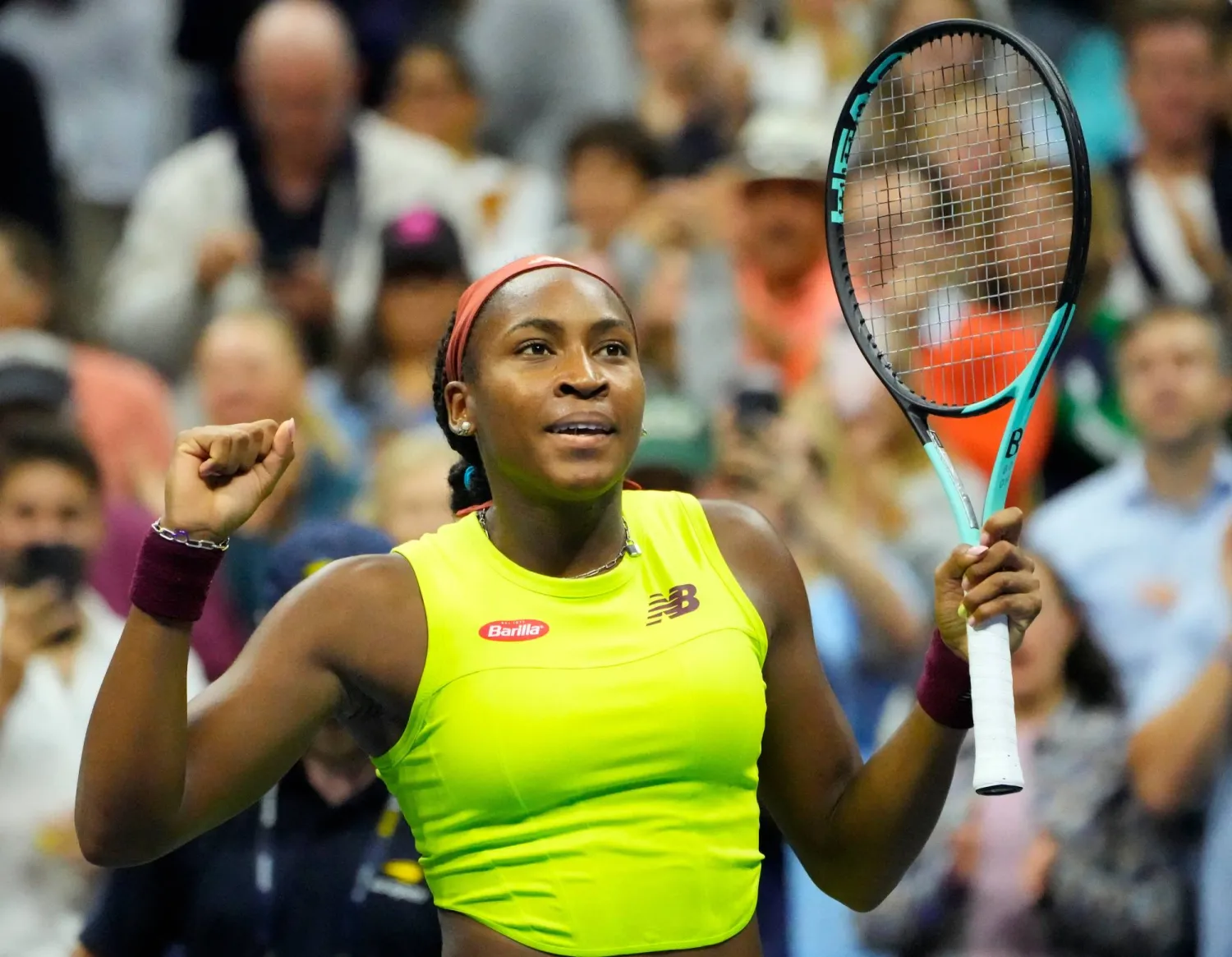 كوكو غوف تحتفل بالانتصار (رويترز)