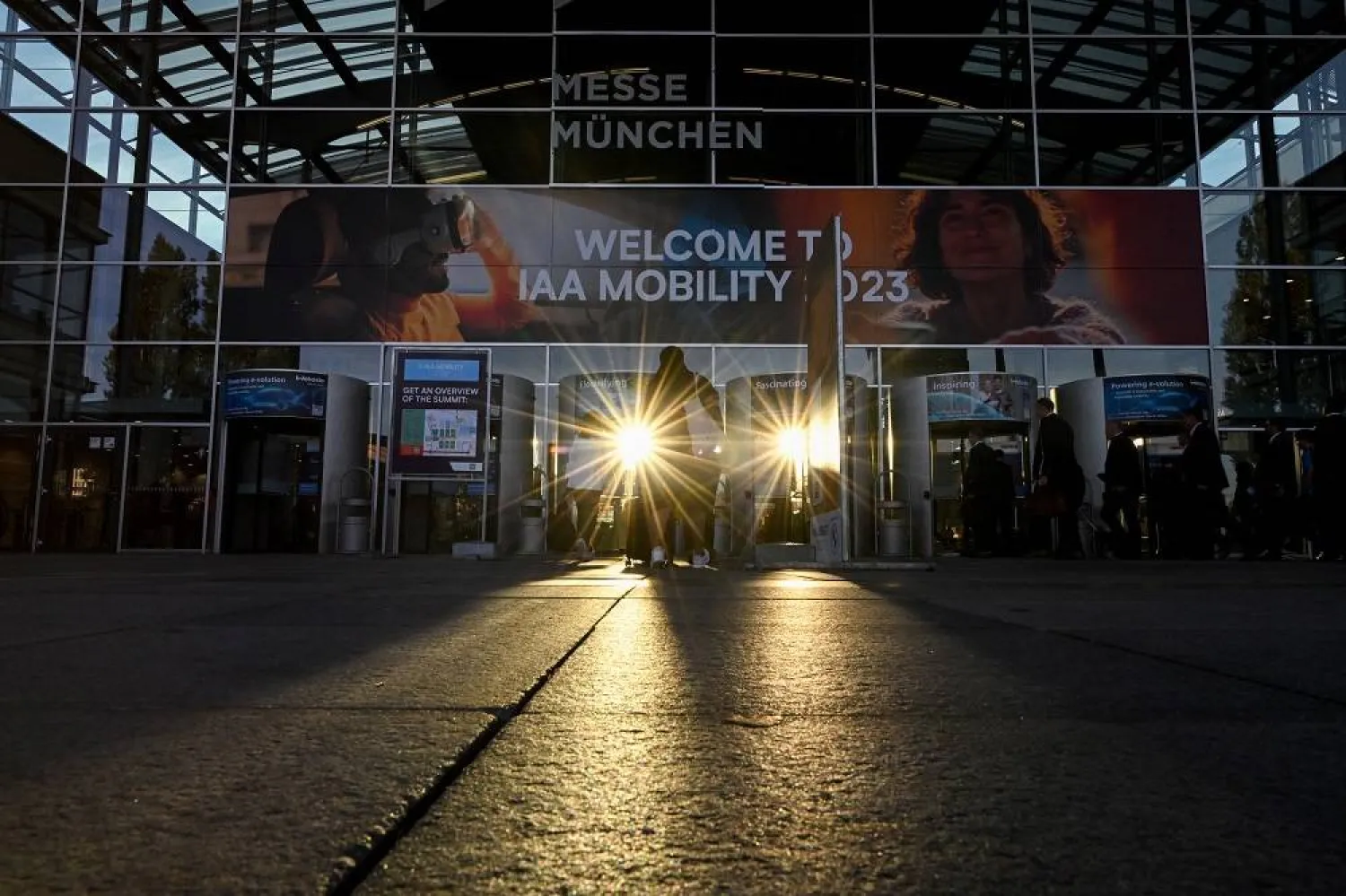 People enter the venue of the 2023 Munich Auto Show IAA Mobility, in Munich, Germany, September 4, 2023. (Reuters)