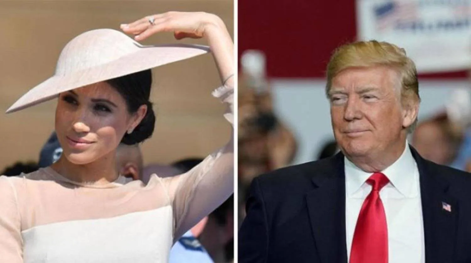 الرئيس الأميركي السابق دونالد ترمب وميغان ماركل (رويترز)