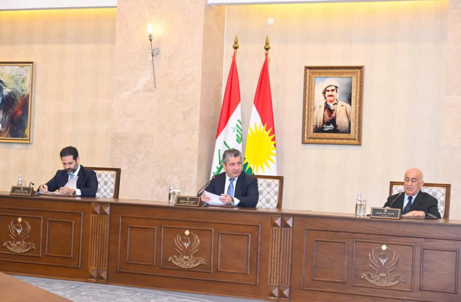 صورة نشرها موقع حكومة إقليم كردستان العراق من اجتماع مجلس الوزراء اليوم