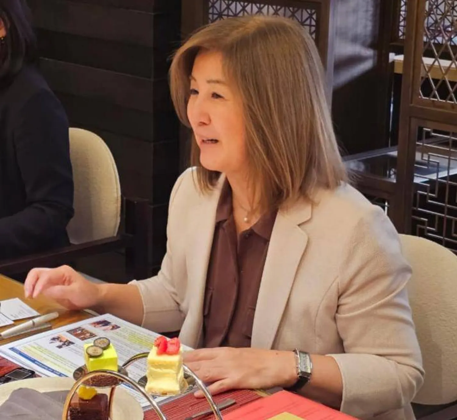 نائبة المتحدثة باسم الخارجية اليابانية أوكانو ياكيكو (تصوير: عبد العزيز العريفي)