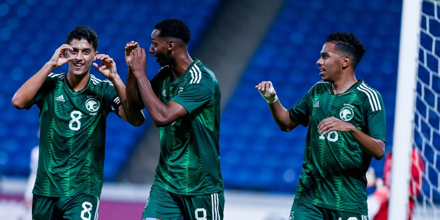 أمطر «السعودي الأولمبي» شباك كمبوديا بسداسية (تصوير: بشير صالح)