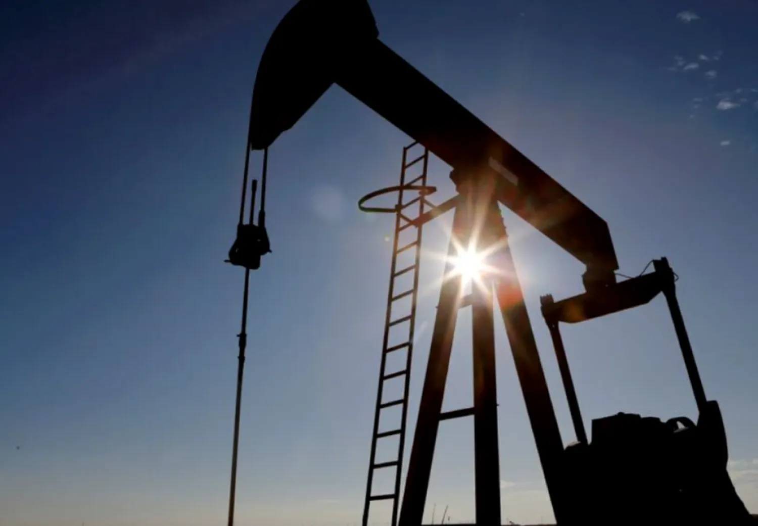 The sun is seen behind a crude oil pump jack in the Permian Basin in Loving County, Texas, US, November 22, 2019 (Reuters)