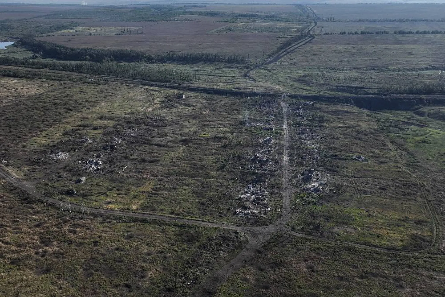 This drone image on Wednesday Sept. 6, 2023, shows houses seen destroyed during the fighting between Russian and Ukrainian armed forces are seen in Andriivka, Donetsk region, Ukraine. (AP)