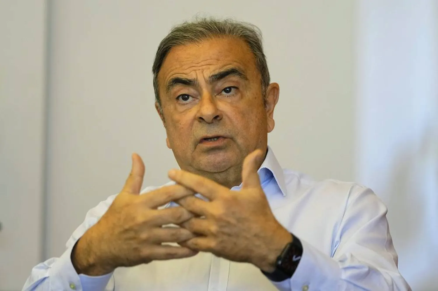 Former Nissan executive Carlos Ghosn speaks during an interview with The Associated Press in Beirut, Lebanon, on June 23, 2023. (AP)
