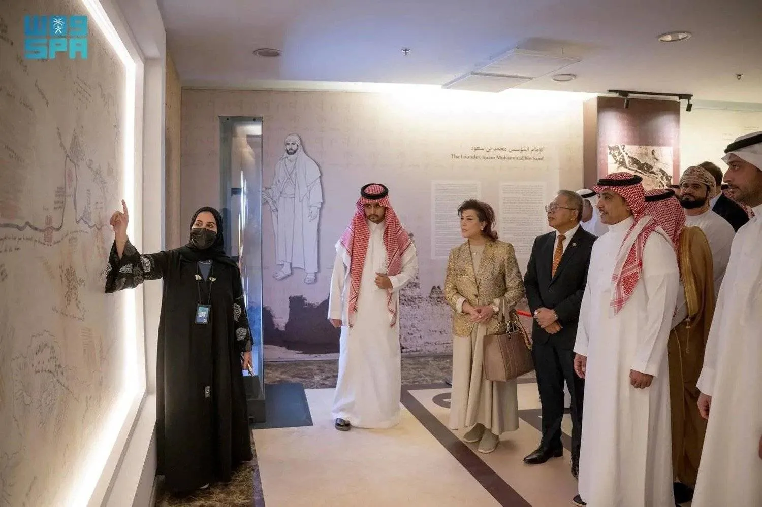 Minister of Media Salman bin Yousef Al-Dosari at the exhibition. SPA 