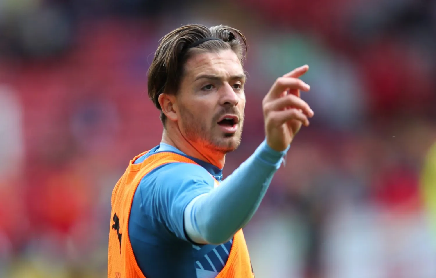 غريليش مهاجم مان سيتي شارك في تدريبات فريقه بعد تجاوزه الإصابة (إ.ب.أ)