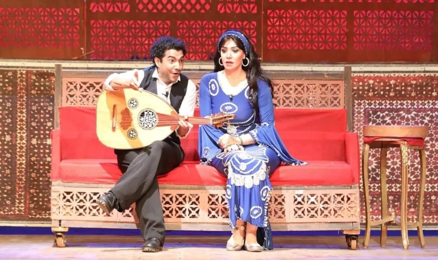 محمد عادل ولقاء سويدان في لقطة من العرض (الشرق الأوسط)