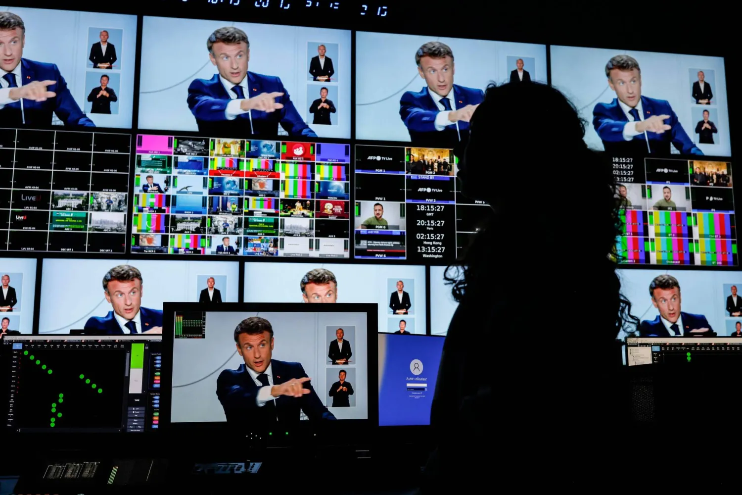 ماكرون في مقابلته التلفزيونية مساء الأحد (دي.بي.أيه)