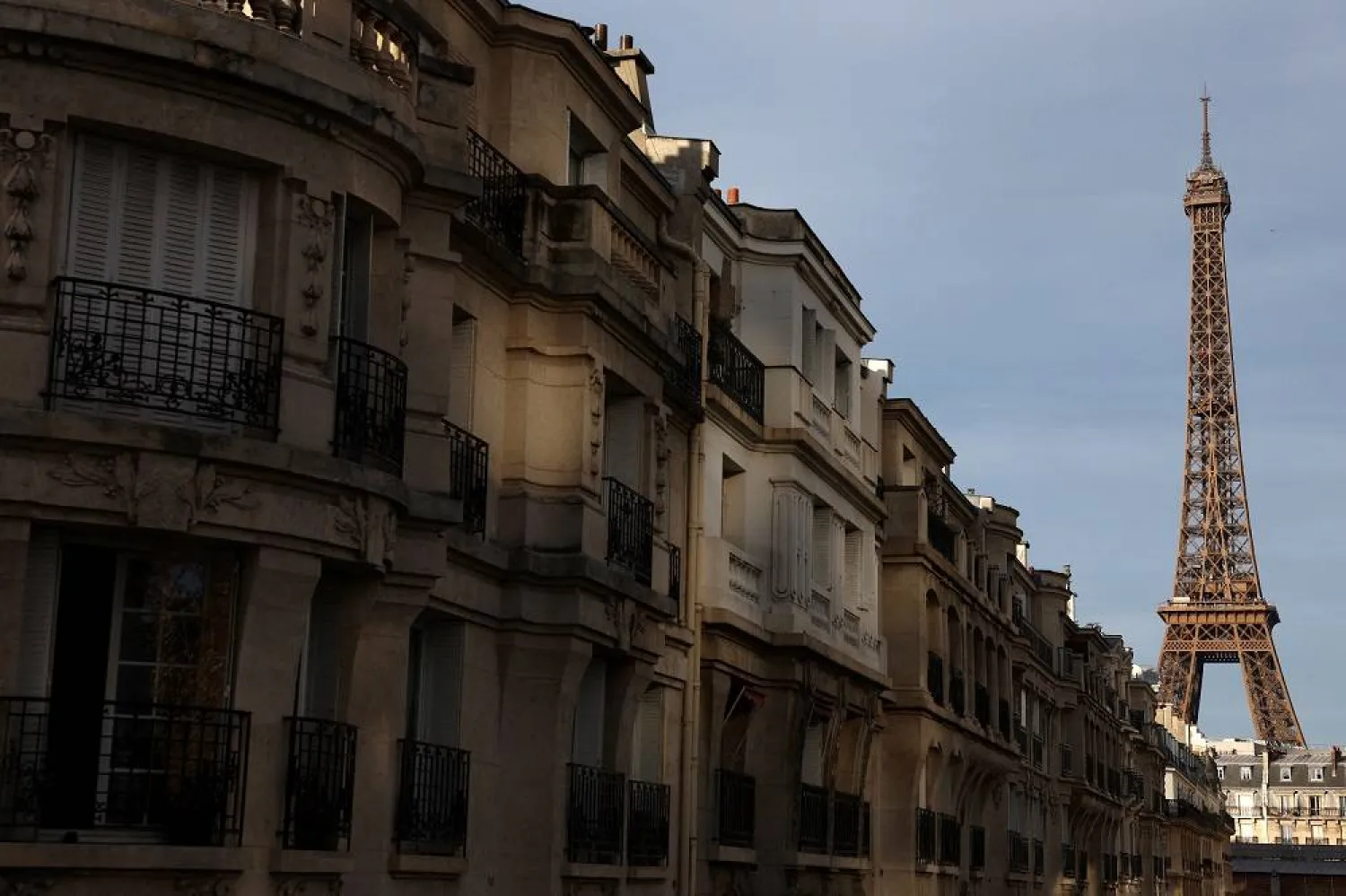  Residential apartment buildings are seen near the Eiffel Tower in Paris, France, September 26, 2023. (Reuters)