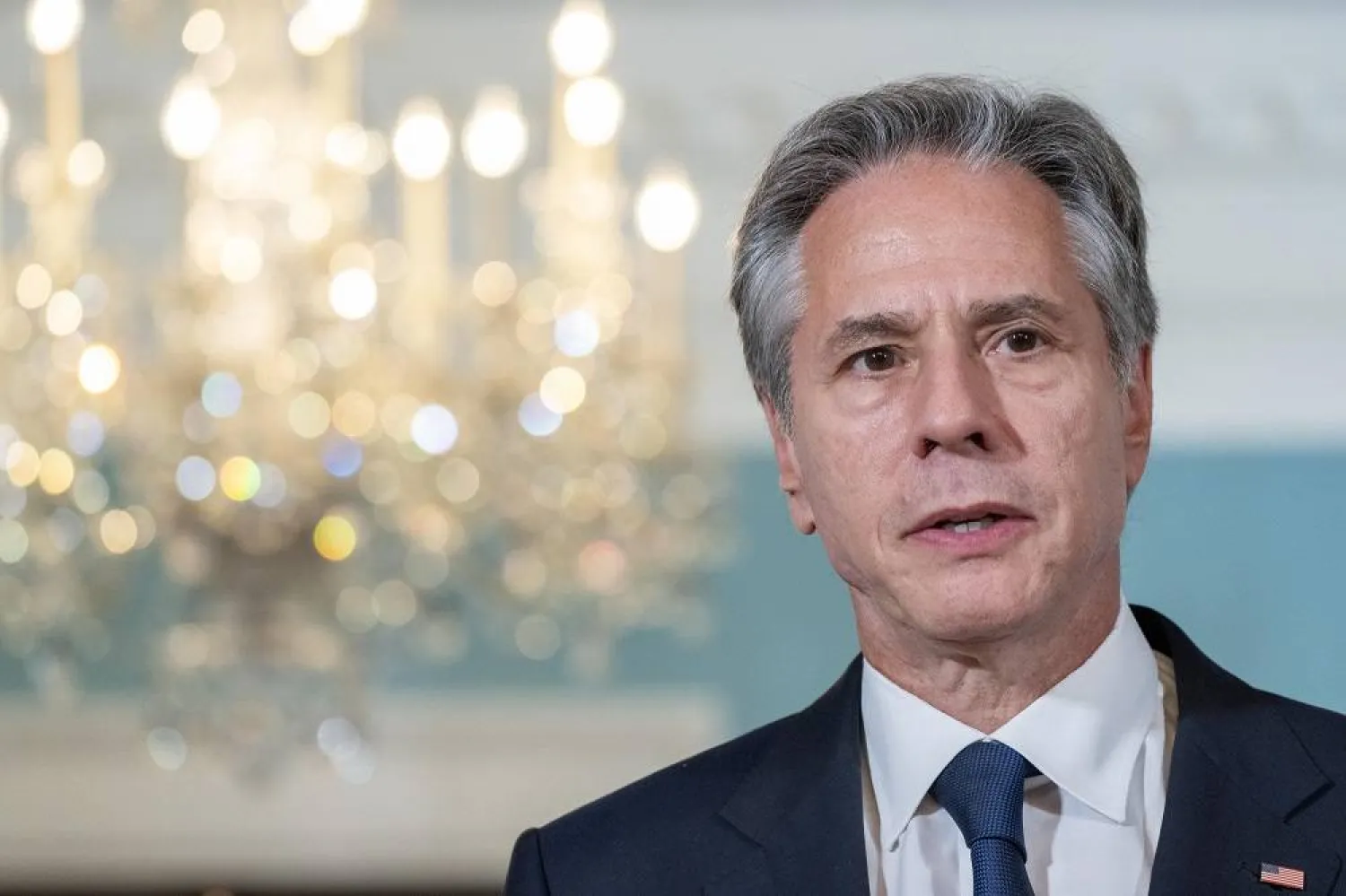  Secretary of State Antony Blinken, speaks while meeting with Marshall Islands Foreign Affairs and Trade Minister Jack Ading, Palau's President Surangel Whipps, Jr., and Micronesia's President Wesley Simina, Tuesday, Sept. 26, 2023, at the State Department in Washington. (AP)