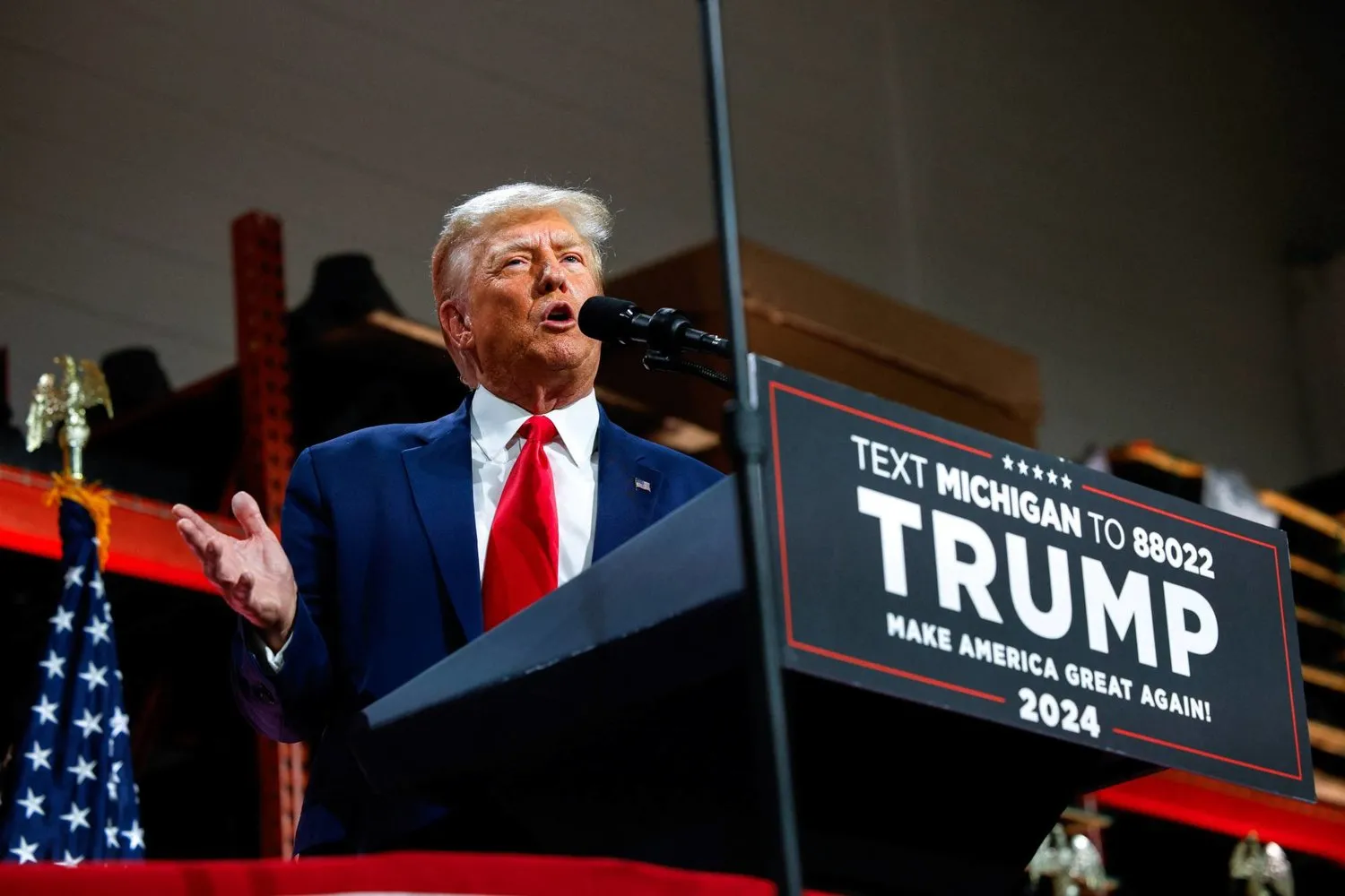 Former President Donald Trump in Michigan (Reuters)
