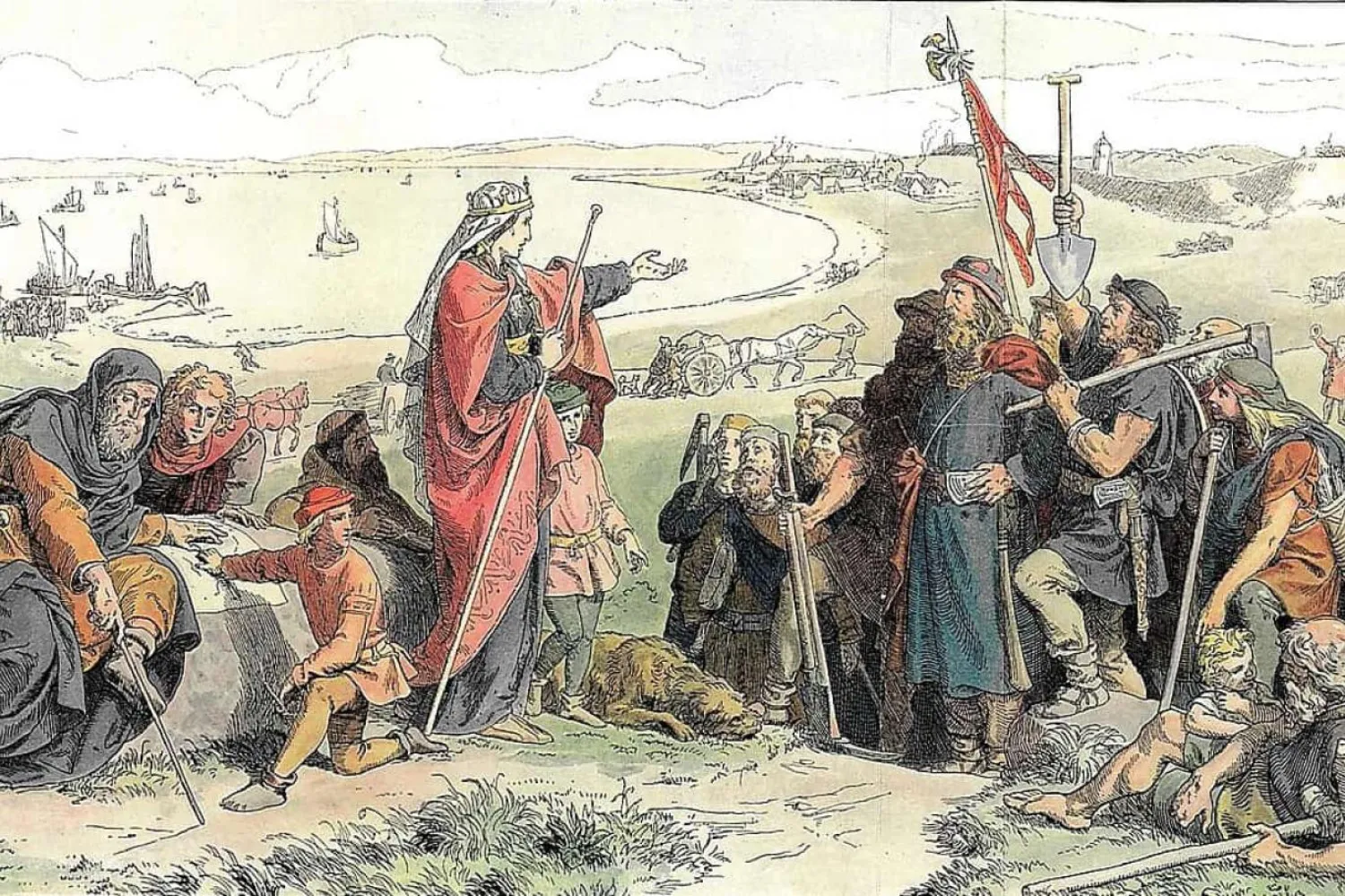 Kraliçe Thyra'nın adı, yazıtlarda herkesten fazla geçiyor. Bu yazıtlar kraliçeyi onurlandırmak için hazırlanmış (Wikimedia Commons)