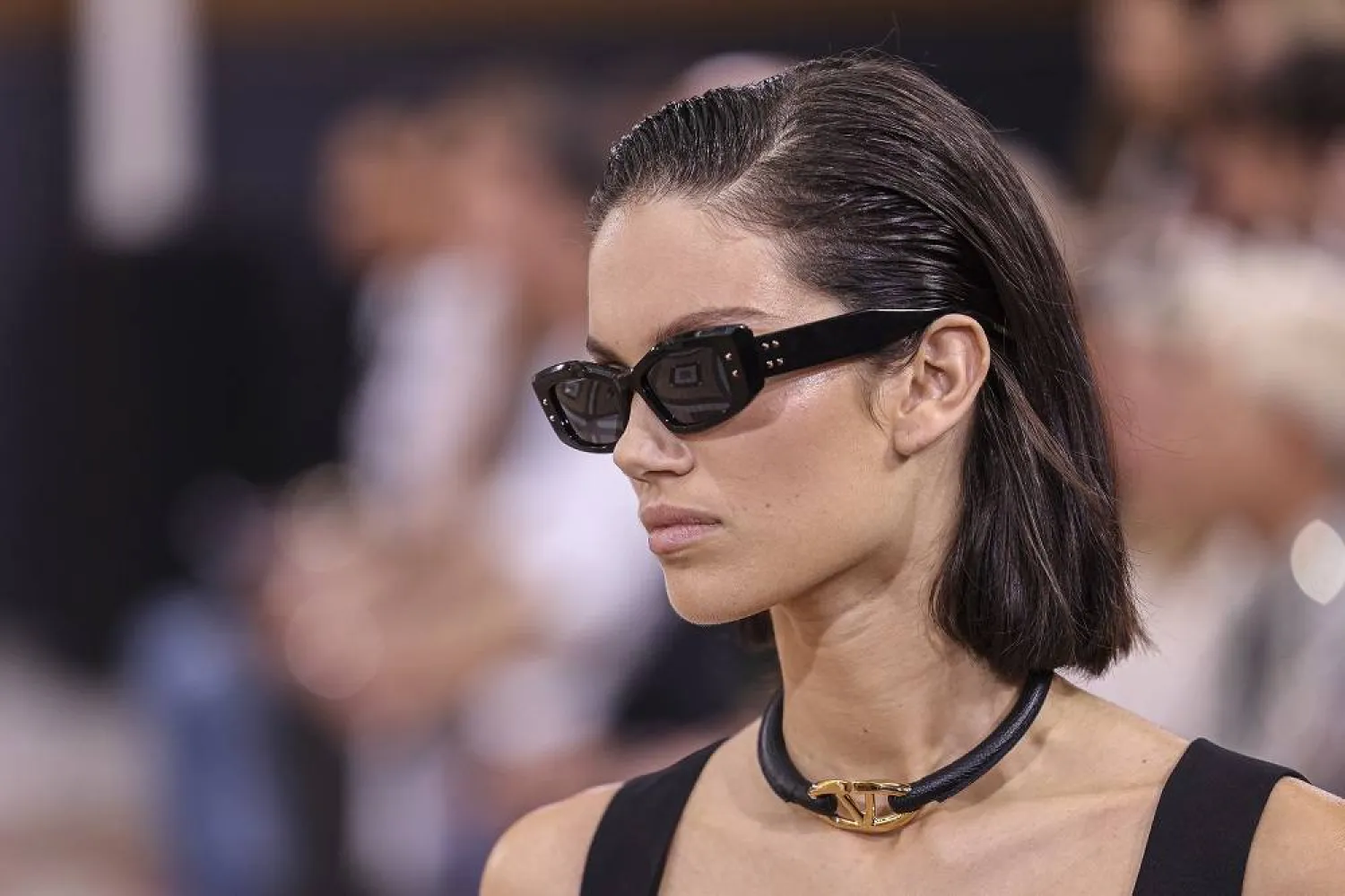 A model wears a creation for the Valentino Spring/Summer 2024 womenswear fashion collection presented Sunday, Oct. 1, 2023 in Paris. (AP) 