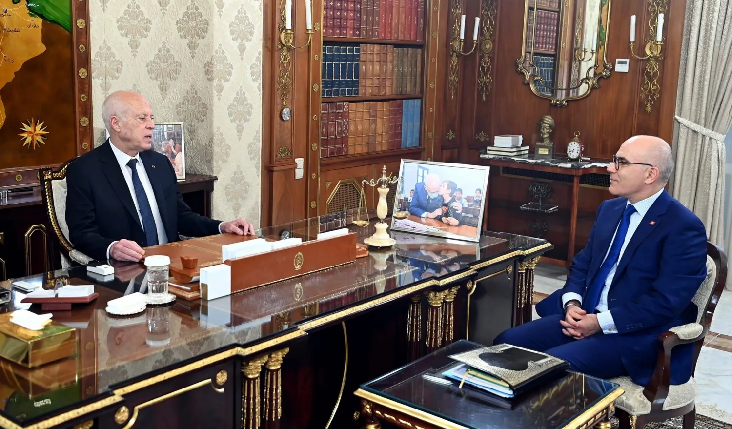 من لقاء الرئيس سعيد مع نبيل عمار وزير الخارجية (موقع رئاسة تونس)