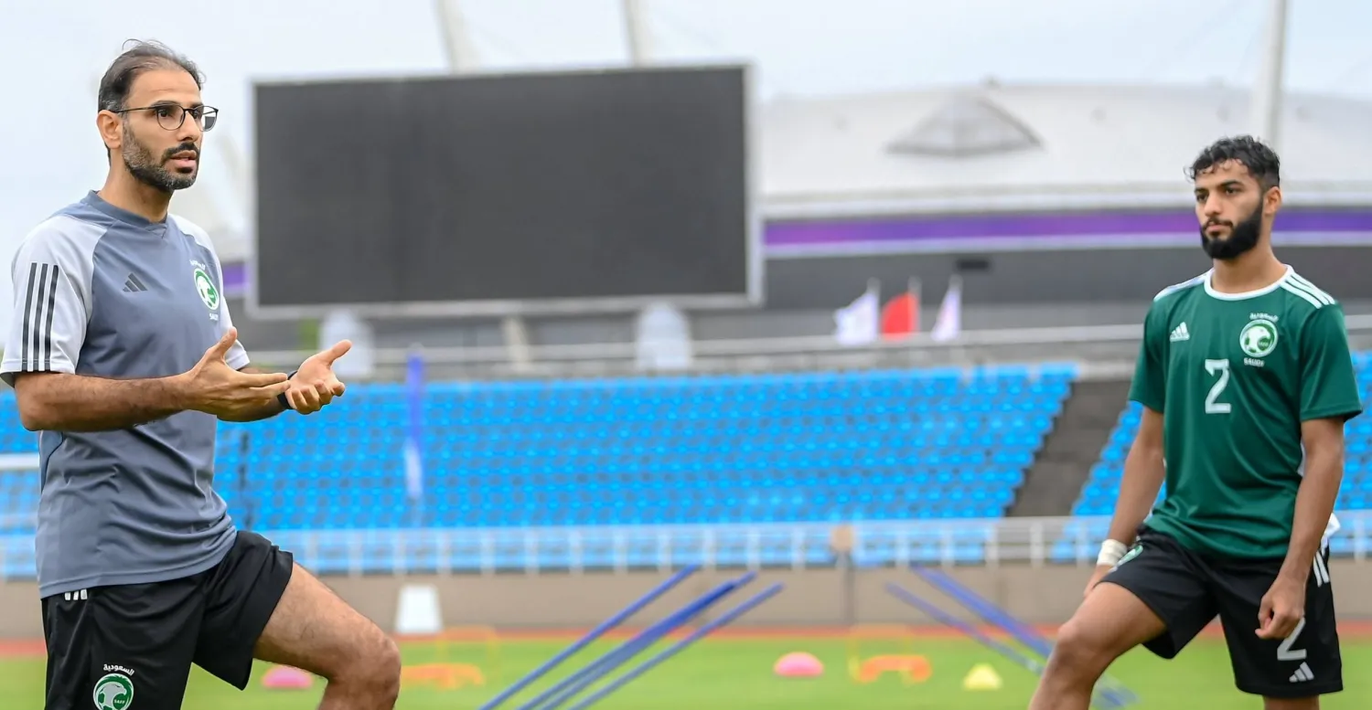 سعد الشهري مدرب المنتخب السعودي الأولمبي (الشرق الأوسط) 