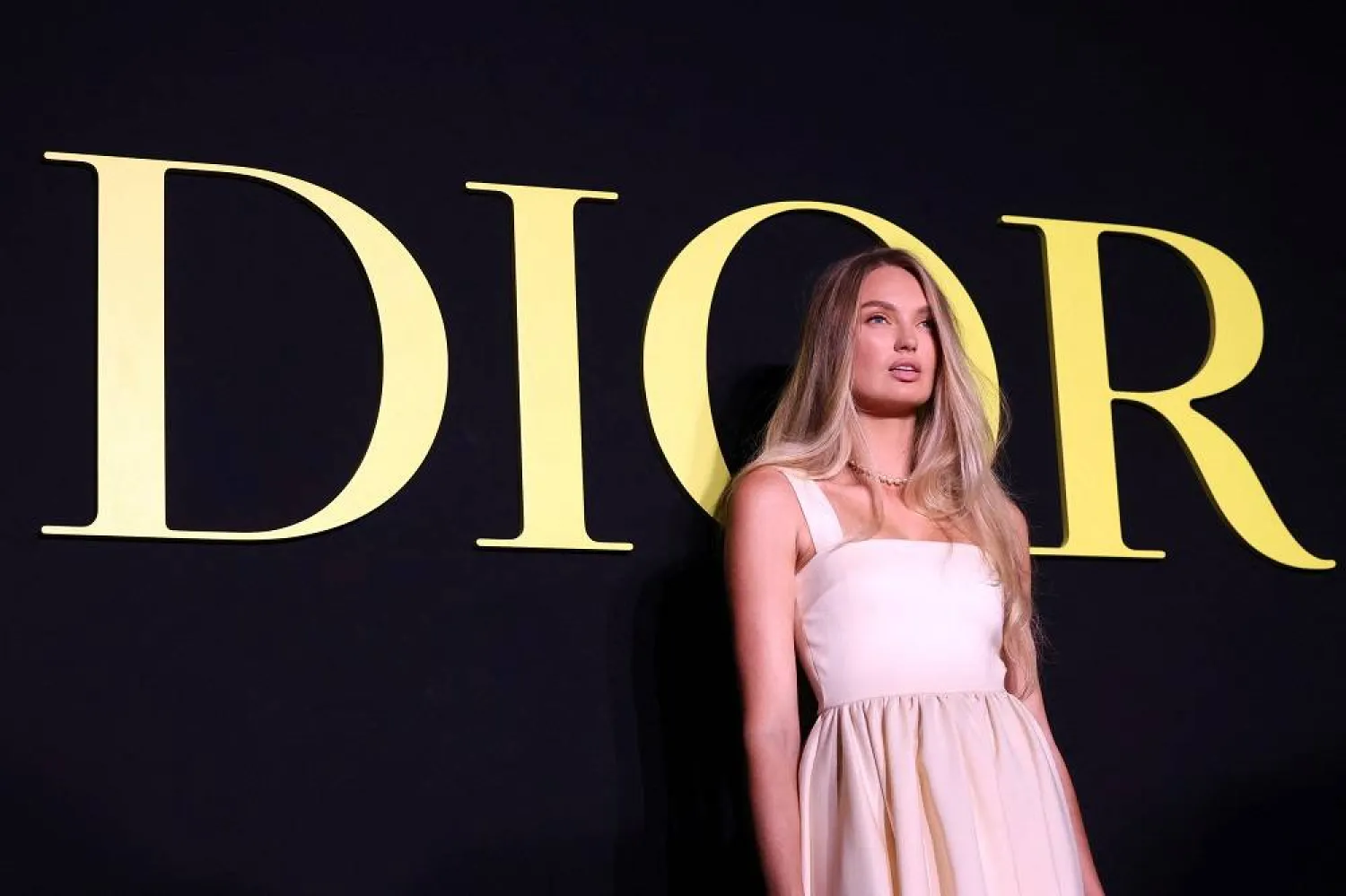 Romee Strijd poses before Dior Spring/Summer 2024 Women's ready-to-wear collection show during Paris Fashion Week in Paris, France, September 26, 2023. (Reuters)