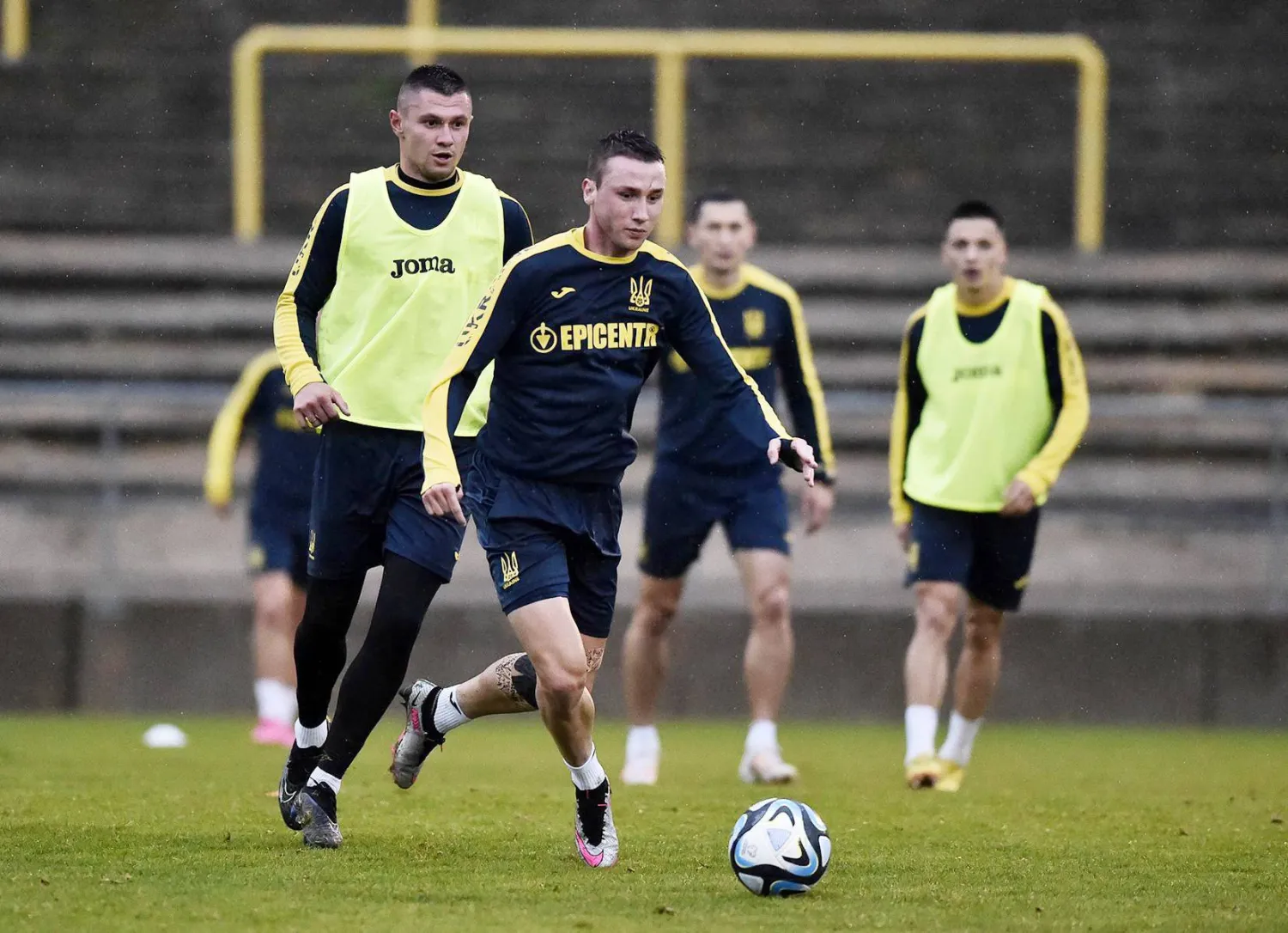 جانب من تدريبات المنتخب الأوكراني (الشرق الأوسط)