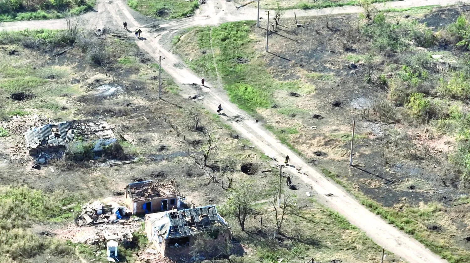 قرية روبوتين التي تقول القوات الأوكرانية إنها استعادتها من روسيا (أ.ف.ب)