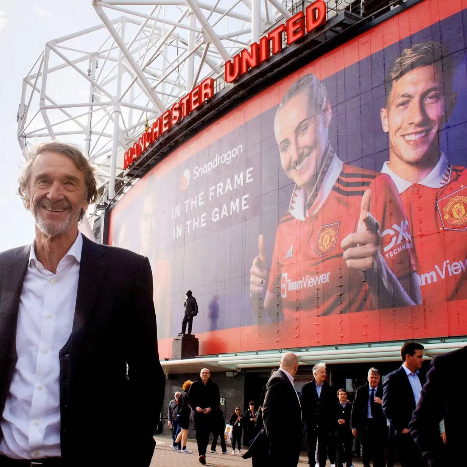 السير جيم راتكليف بات المشتري المحتمل الوحيد  ليونايتد لكن عائلة غلايزر لن تسمح له سوى بربع الأسهم فقط (غيتي)