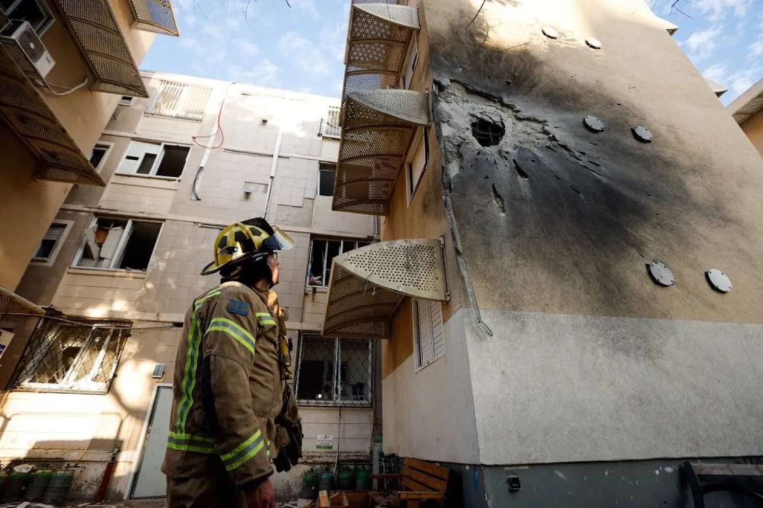  A damaged home is seen after it was hit by a rocket launched from the Gaza Strip into Israel, in Sderot, southern Israel October 17, 2023. (Reuters)
