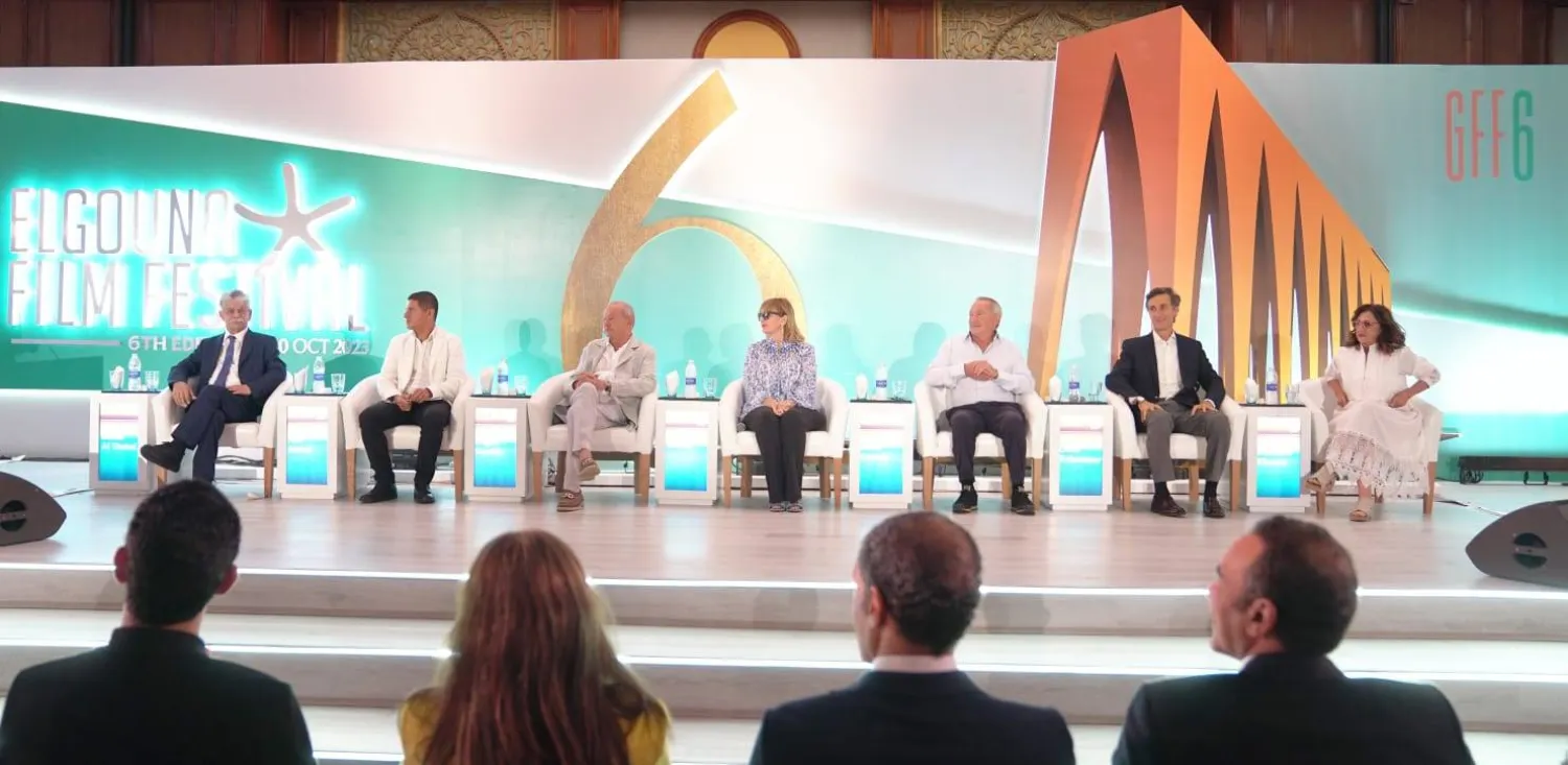 أسرة مهرجان الجونة السينمائي خلال إعلان تأجيل دورته السادسة (إدارة المهرجان)