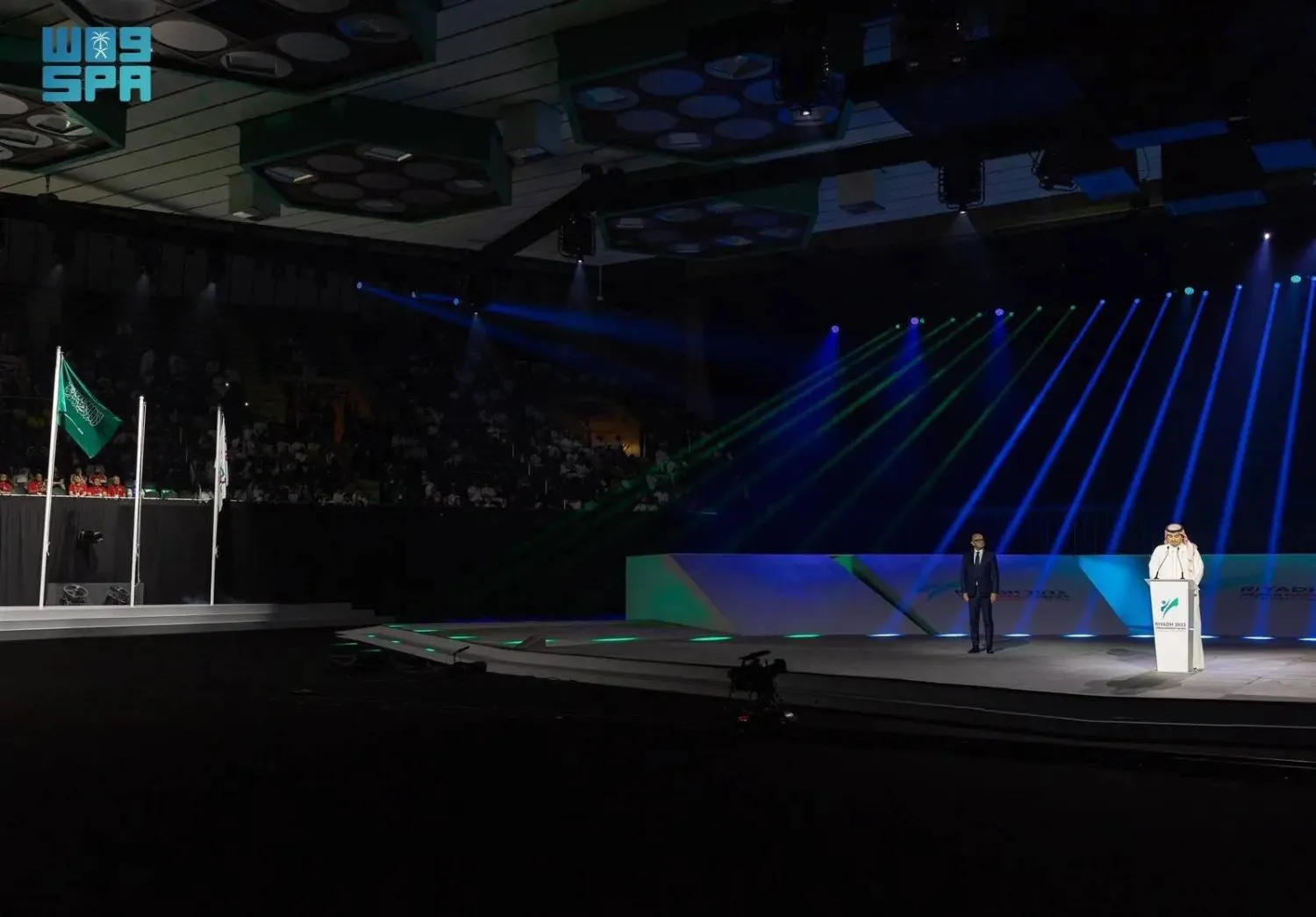 The Riyadh 2023 World Combat Games (WCG) was launched at the Ministry of Sports Hall of Prince Faisal bin Fahd Olympic Complex. (SPA)
