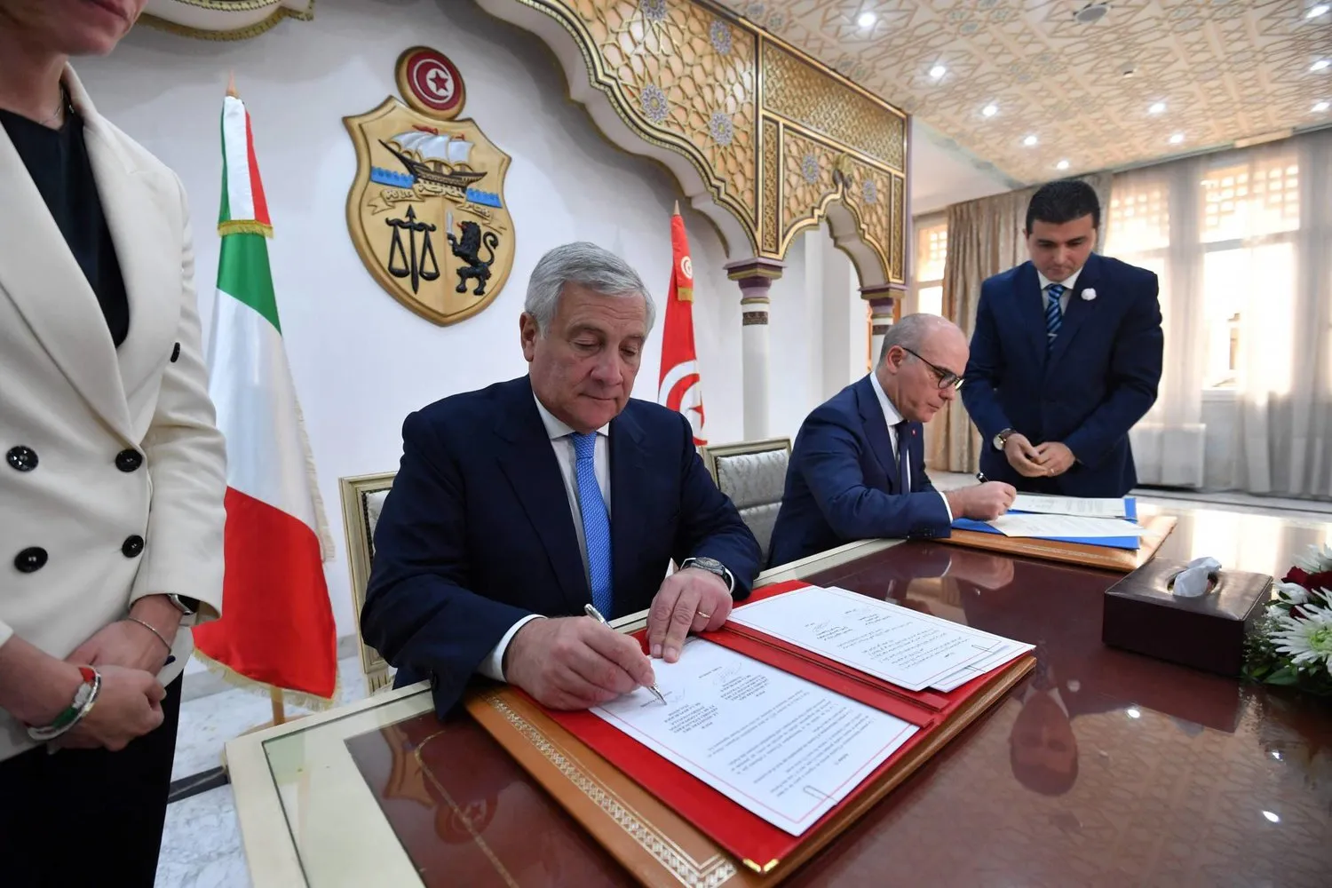 Tunisia and Italy sign a Memorandum of Understanding (MoU) on regulating migration. (AFP) 