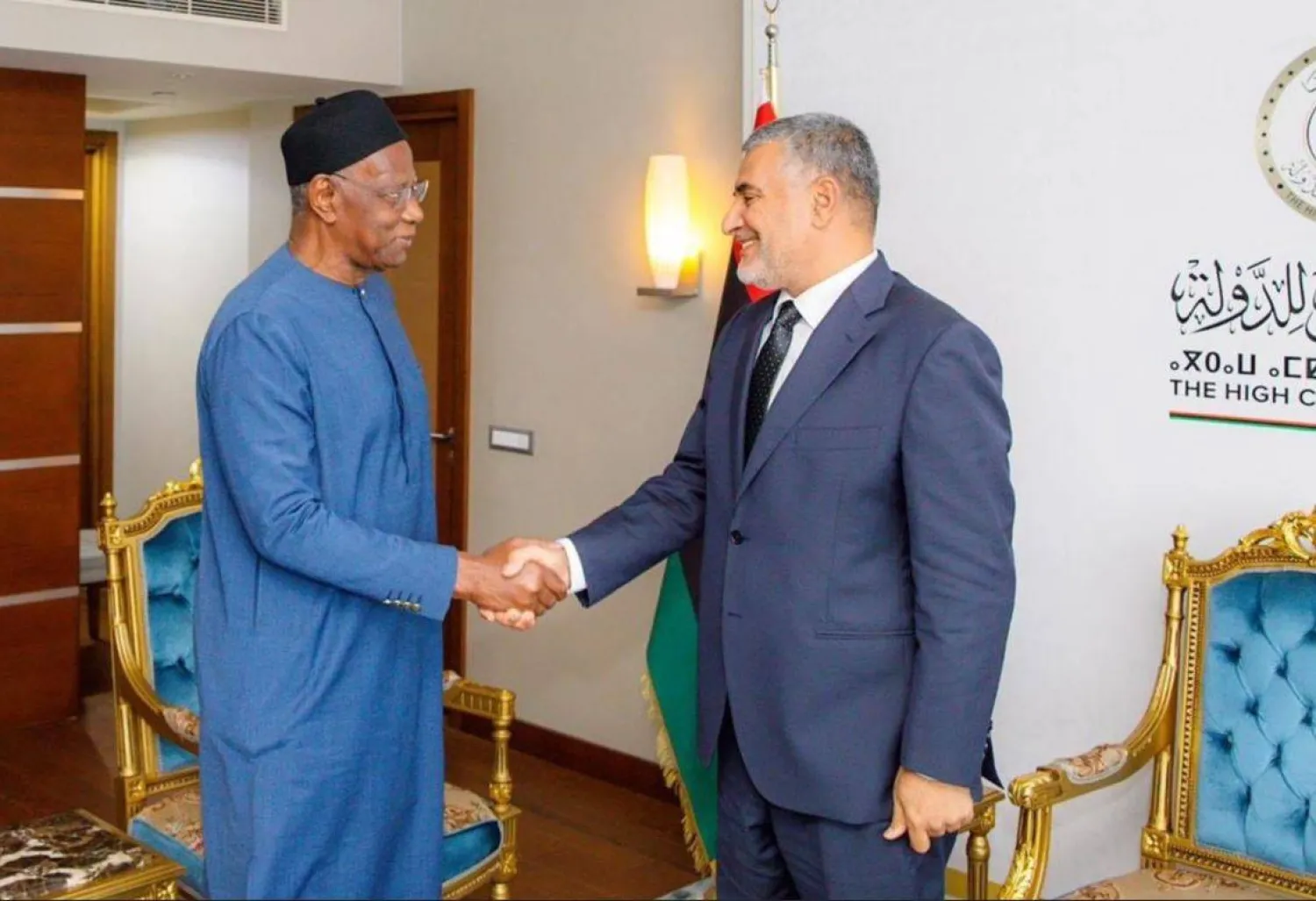 لقاء سابق بين تكالة وباتيلي في مقر «المجلس الأعلى للدولة» بطرابلس (المجلس)