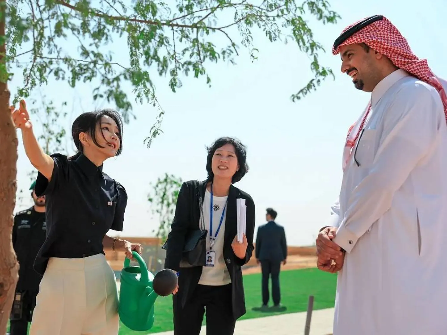South Korea’s First Lady Kim Keon-hee during Monday's event. (SPA)