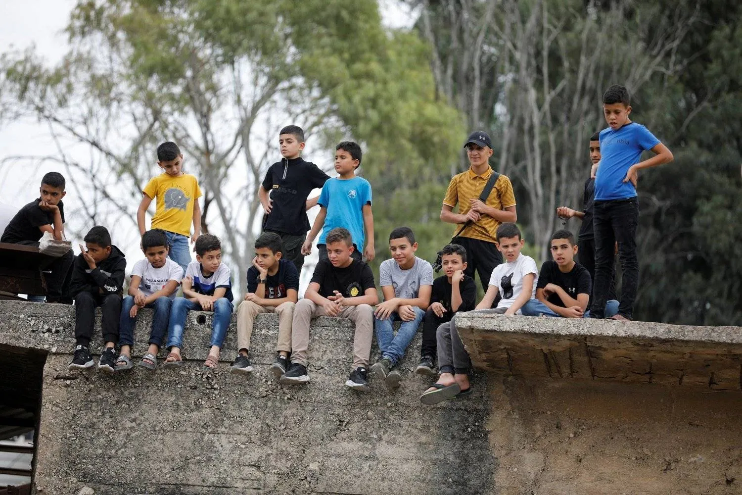 Palestinian boys in Jenin in the occupied West Bank. Reuters 
