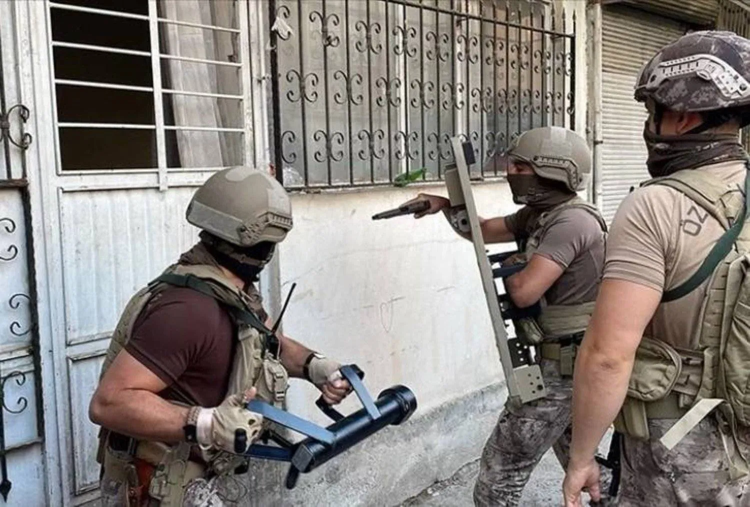 A photo released by the Istanbul Security Directorate of one of the raids on ISIS.  