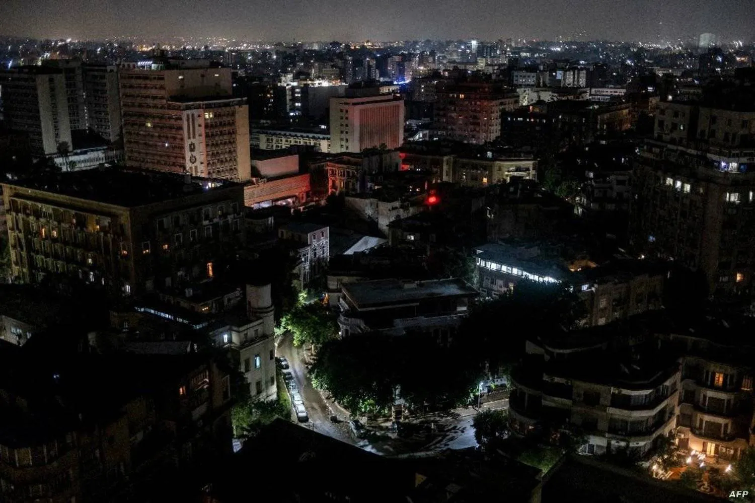 A night view of Cairo amid power outages. (AFP)