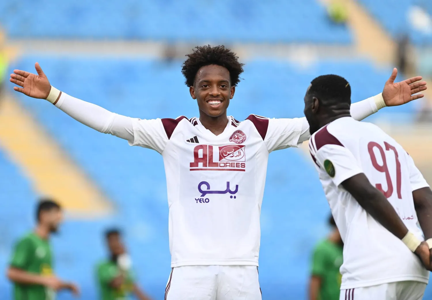 يزيد جوشان لاعب الفيصلي يحتفل بهدفه في شباك النجمة (تصوير: بشير صالح)