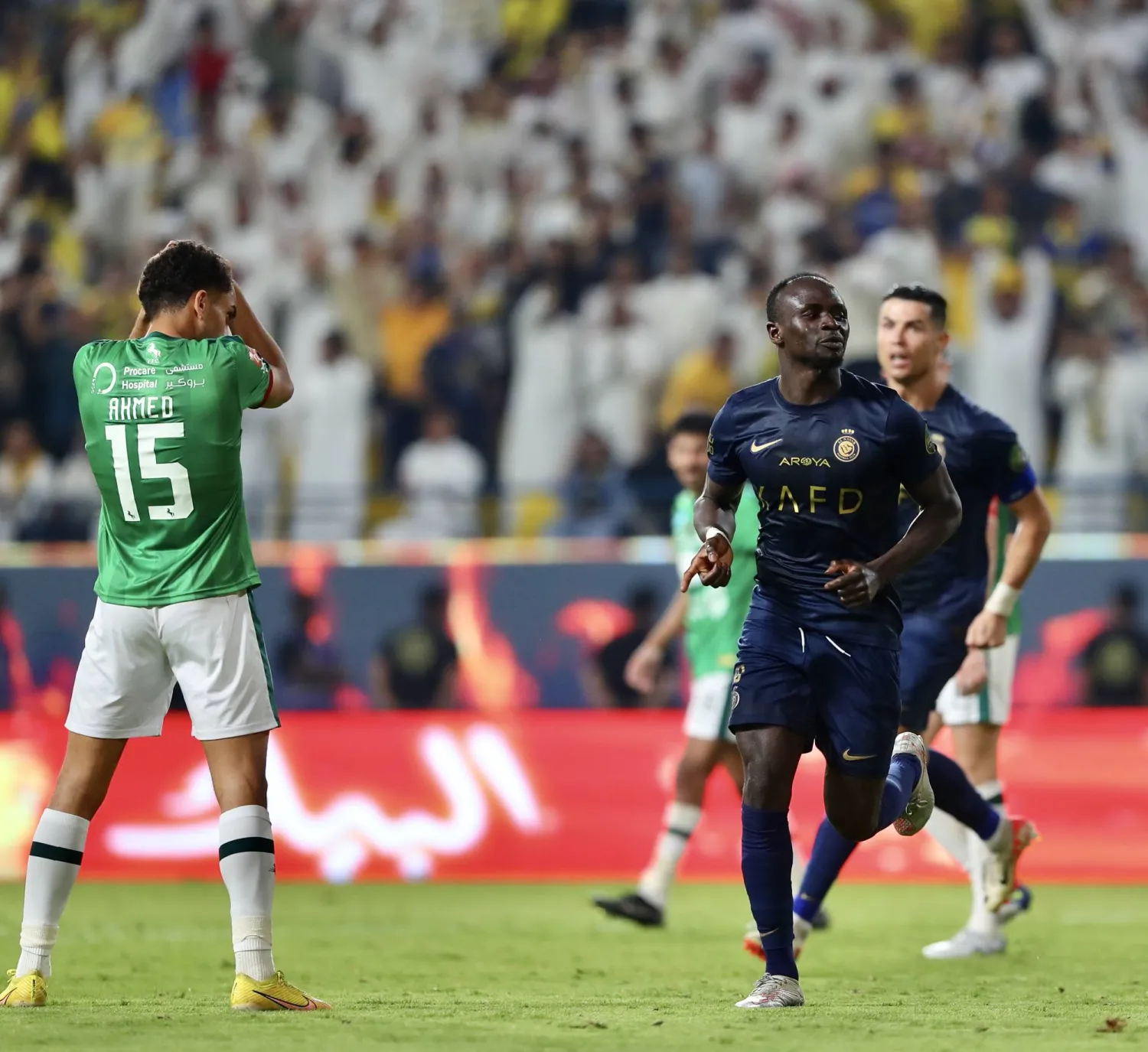  ماني محتفلاً بهدف الفوز الثمين (تصوير: عبد العزيز النومان)