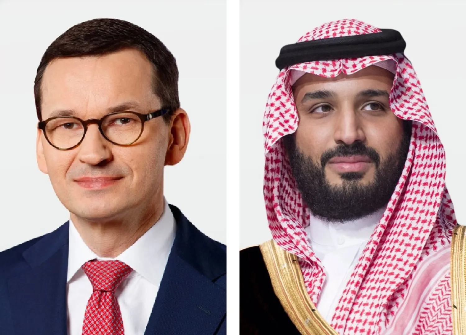 ولي العهد السعودي الأمير محمد بن سلمان ورئيس الوزراء البولندي ماتيوس مورافيسكي (الخارجية السعودية)