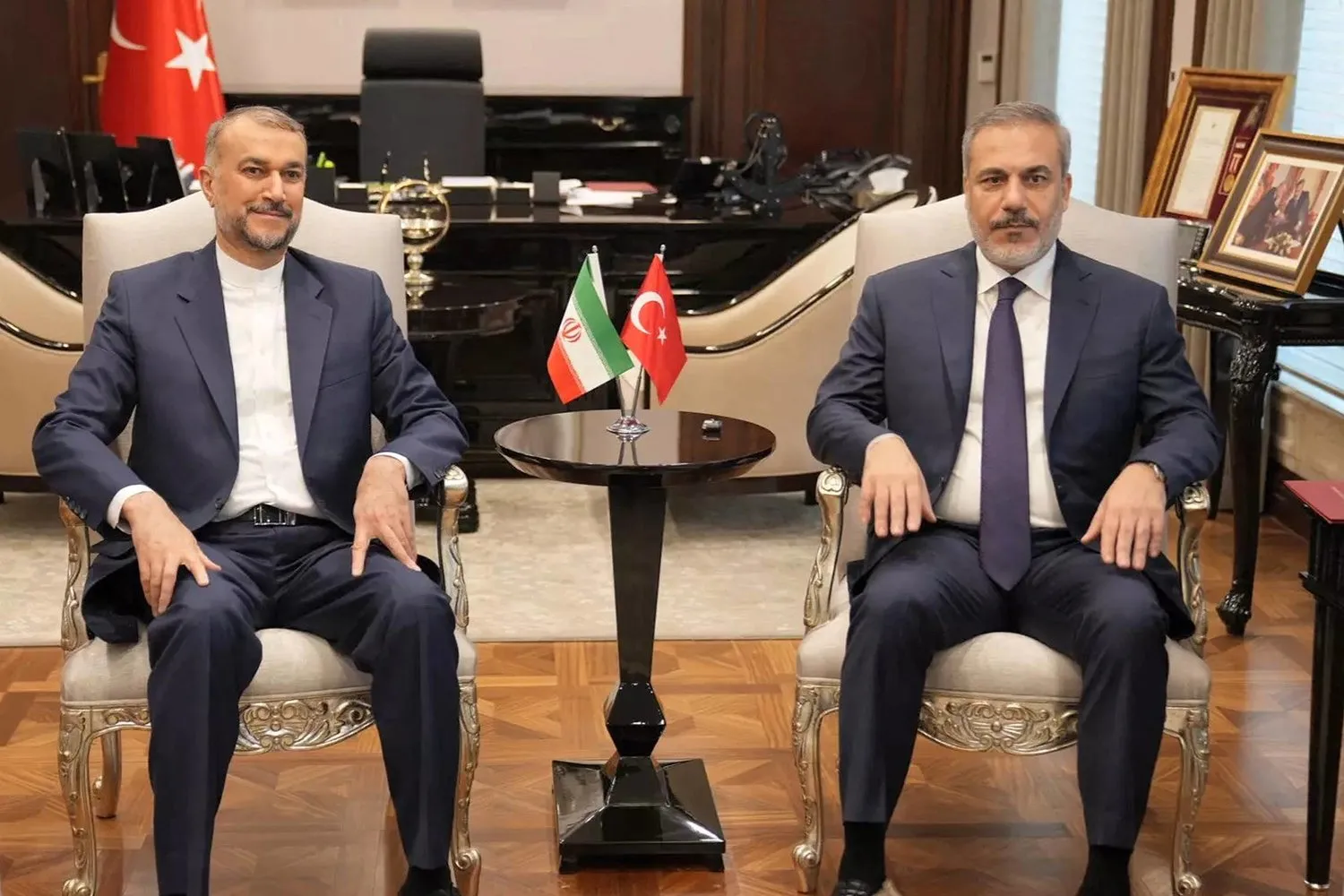Türkiye Dışişleri Bakanı Hakan Fidan ve İranlı mevkidaşı Hüseyin Emir Abdullahiyan Ankara'da görüştü (AFP)
