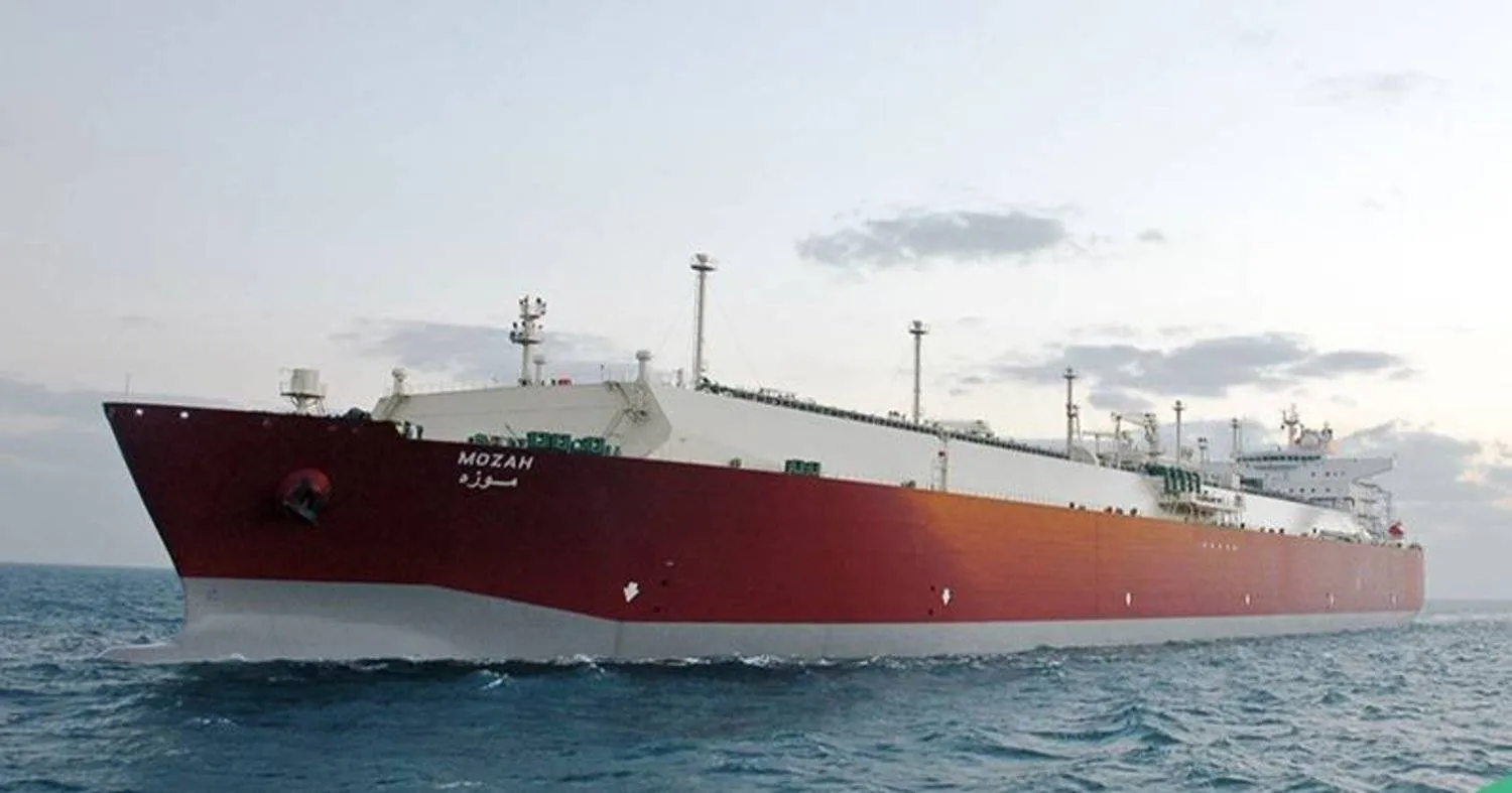 LNG tanker "Mozah" transports a gas shipment to Europe (QatarEnergy)
