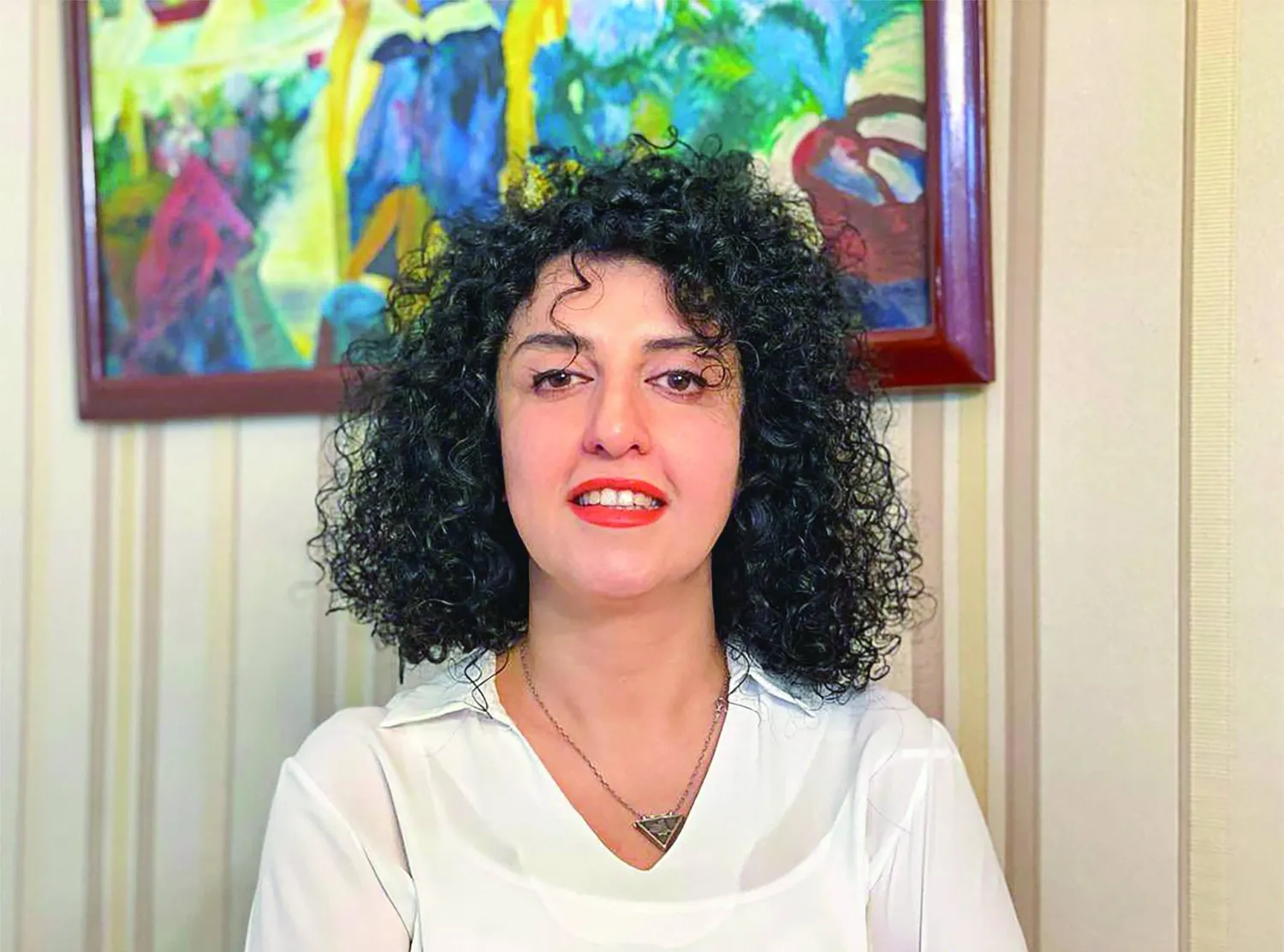 صورة قدّمتها مؤسسة الناشطة الحقوقية نرجس محمدي في 2 أكتوبر 2023 (أ.ف.ب)