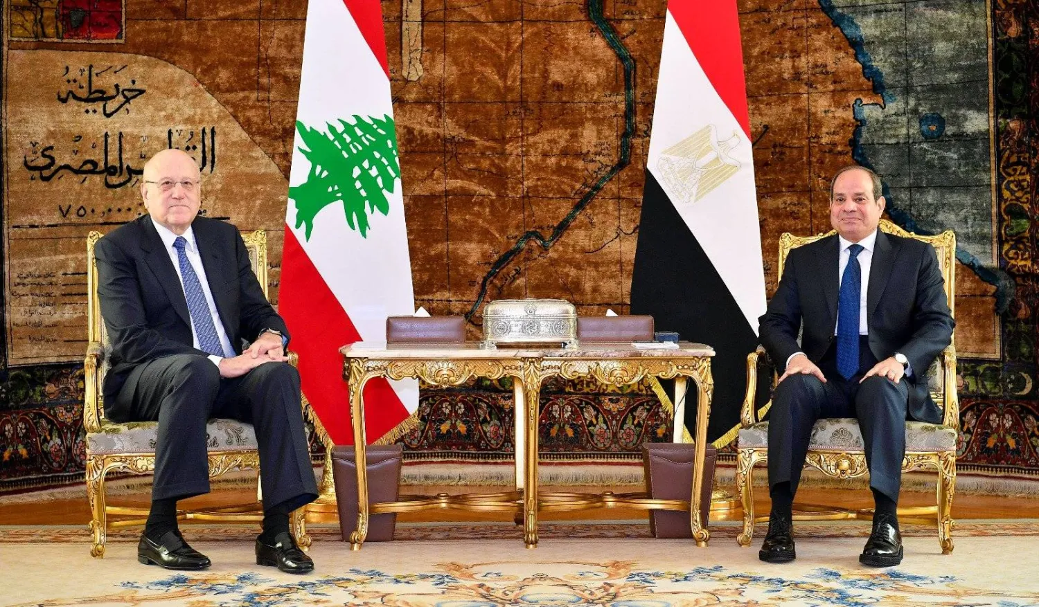 من لقاء ميقاتي مع الرئيس المصري عبد الفتاح السيسي (رئاسة مجلس الوزراء اللبنانية)