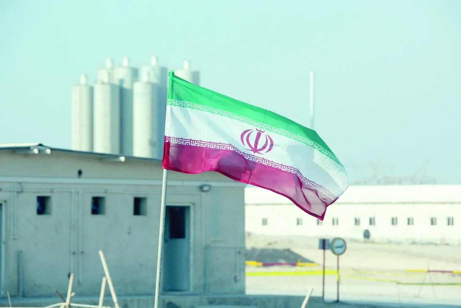 Iran flag seen outside a nuclear facility in southern Iran (AFP)
