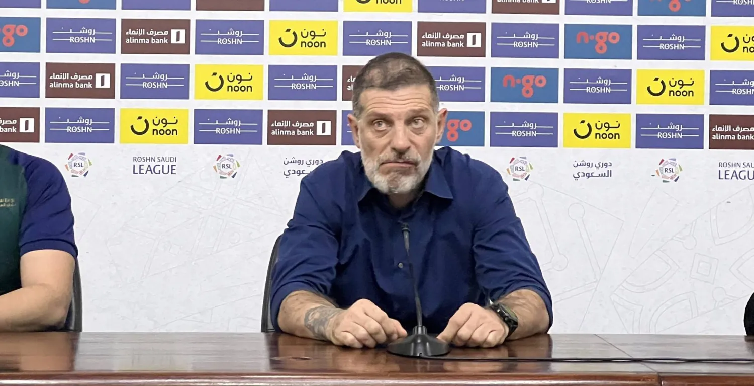 بيليتش مدرب فريق الفتح في المؤتمر الصحافي (الشرق الأوسط)