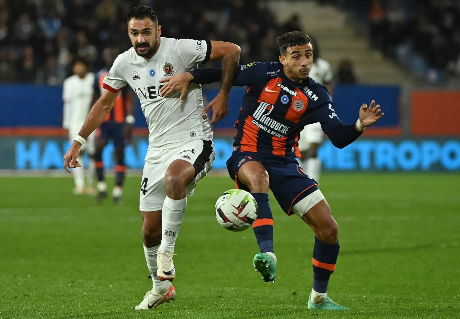 نيس المتصدر تعثر بتعادله مع مضيفه مونبلييه سلبا (أ.ف.ب)